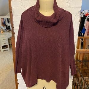 Free People cowl neck purple top